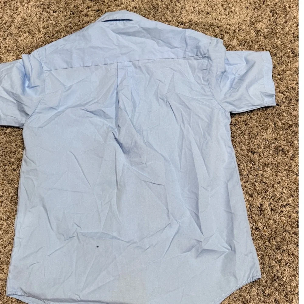 French Toast Boys Light Blue Short Sleeve School Uniform Button Down Shirt 14